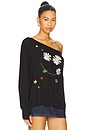view 2 of 5 Krista Daisy Happyface One Shoulder Top in Black