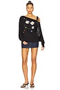 view 5 of 5 Krista Daisy Happyface One Shoulder Top in Black