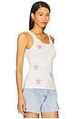 view 2 of 4 Esmerelda Mini Stripe Stars Basic Fitted Tank in Milk
