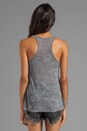 view 2 of 4 Nancy Color Flag Lip Racerback Tank in Heather Grey