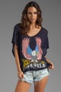 view 1 of 3 Calypso Color USA Eagle Oversized Tee in Navy