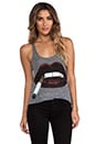 view 1 of 5 Nancy Color Cig Lip Racerback Tank in Heather Grey