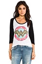 view 1 of 4 Frankie Wonder Women Baseball Tee in White/Black in White & Black