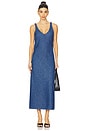 view 1 of 3 Denim V Slip Dress in Soft Denim