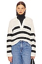 view 1 of 4 Ari Stripe Sweater in Ivory Black Stripe