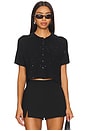 view 1 of 5 Delfina Sparkle Sweater Top in Black Sarkle