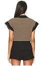 view 3 of 4 Ellisa Sleeveless Sweater in Latte Stripe