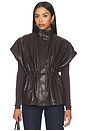 view 1 of 5 Fairfax Short Sleeve Leather Jacket in Brown