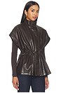 view 4 of 5 Fairfax Short Sleeve Leather Jacket in Brown