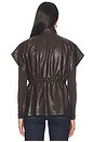 view 5 of 5 Fairfax Short Sleeve Leather Jacket in Brown
