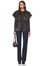 view 6 of 5 Fairfax Short Sleeve Leather Jacket in Brown