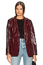 view 1 of 5 Crinkle Faux Patent Jacket in Wine