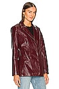view 3 of 5 Crinkle Faux Patent Jacket in Wine