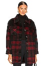 view 1 of 4 Oversized Plaid Jacket in Black Red Plaid