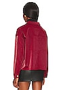 view 3 of 4 Textured Check Faux Leather Shacket in Red