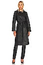 view 2 of 4 Koa Faux Leather Trench Coat in Black
