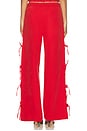 view 4 of 6 Delia Tie Side Pant in Red Chambray