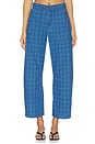view 1 of 6 Cross Creek Plaid Pant in Vintage Blue Plaid