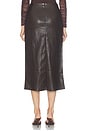 view 5 of 6 Vega Faux Leather Wrap Skirt in Brown