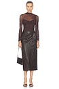 view 6 of 6 Vega Faux Leather Wrap Skirt in Brown