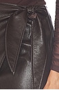 view 7 of 6 Vega Faux Leather Wrap Skirt in Brown
