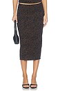 view 1 of 6 Leony Printed Rib Skirt in Chocolate Python