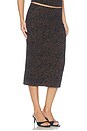 view 2 of 6 Leony Printed Rib Skirt in Chocolate Python