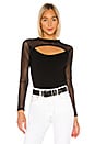 view 1 of 4 Bound Mesh Long Sleeve Top in Black