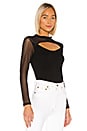 view 2 of 4 Bound Mesh Long Sleeve Top in Black