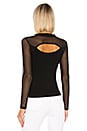 view 3 of 4 Bound Mesh Long Sleeve Top in Black