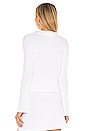 view 3 of 4 Thermal Collar Long Sleeve Top in White
