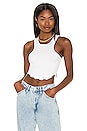 view 1 of 4 Skinny Racer Crop Tank in White