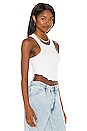 view 2 of 4 Skinny Racer Crop Tank in White