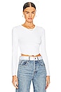 view 1 of 4 Arya Cropped Long Sleeve Top in White