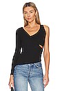 view 1 of 5 Alira Ribbed One Shoulder Top in Black