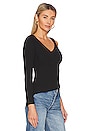 view 2 of 5 Alira Ribbed One Shoulder Top in Black