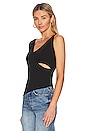view 3 of 5 Alira Ribbed One Shoulder Top in Black
