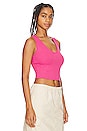 view 2 of 4 Cropped V Rib Tank in Bright Pink