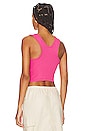 view 3 of 4 Cropped V Rib Tank in Bright Pink