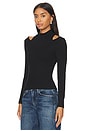 view 3 of 5 Vivian Ribbed Top in Black