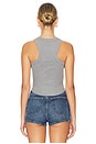 view 3 of 4 Detra Cotton Rib Tank in Heather Grey