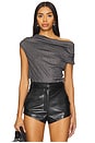 view 1 of 4 Caliste Lurex Rib Top in Black Lurex