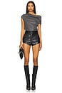 view 4 of 4 Caliste Lurex Rib Top in Black Lurex