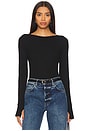 view 1 of 4 Bellina Ribbed Long Sleeve Top in Black