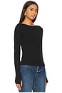 view 2 of 4 Bellina Ribbed Long Sleeve Top in Black