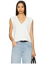 view 1 of 4 Dayna V Muscle Tee in White