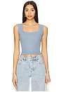 view 1 of 4 Dustin Ribbed Tank in Faded Blue