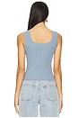 view 3 of 4 Dustin Ribbed Tank in Faded Blue