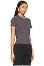 view 2 of 4 Xander Rib Henley Tee in Stone Wash Grey