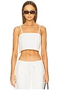 view 1 of 4 Camille Crop Tank in White Denim